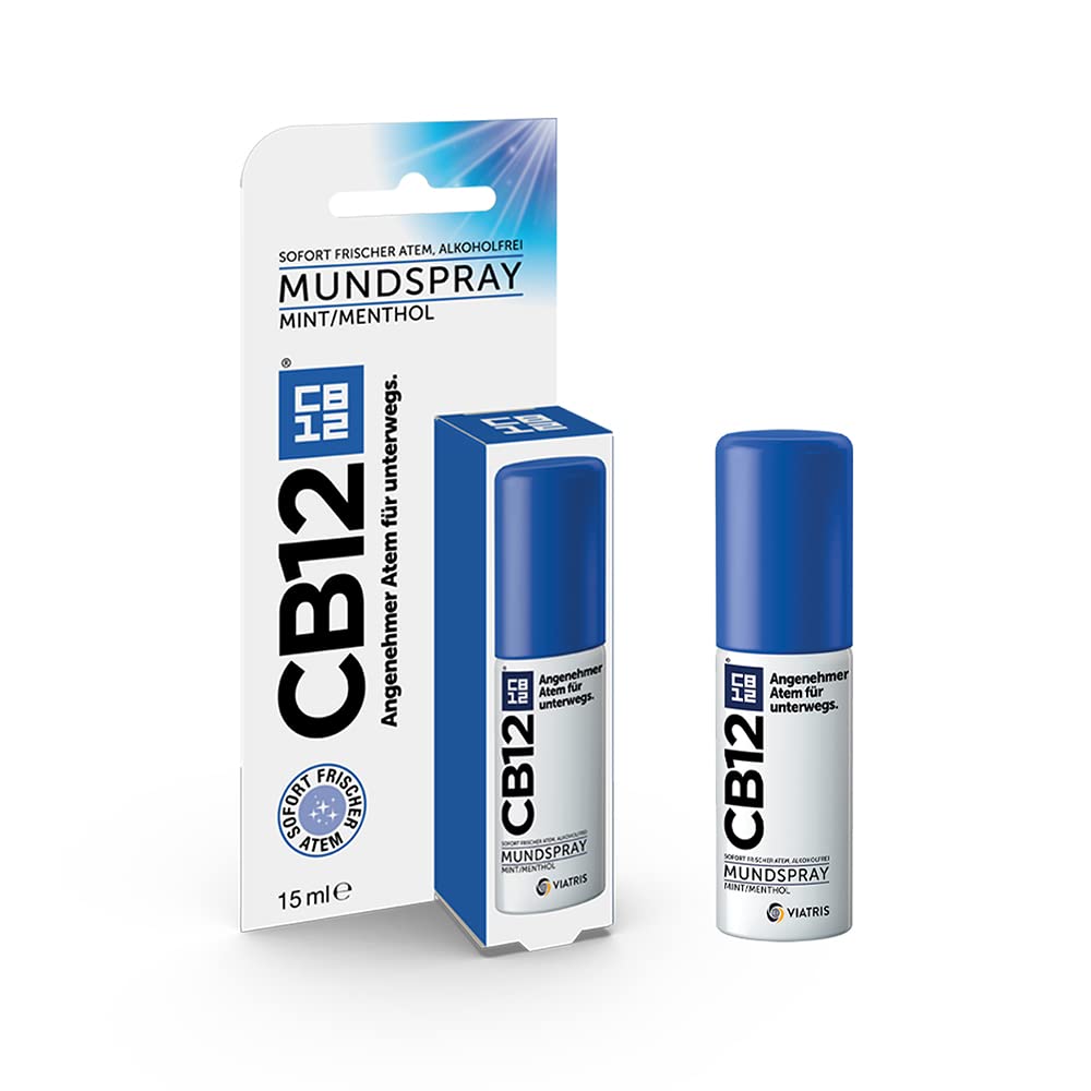 CB12 Spray: Mundspray für angenehmen Atem unterwegs, Mint/Menthol gegen Mundgeruch, 15 ml