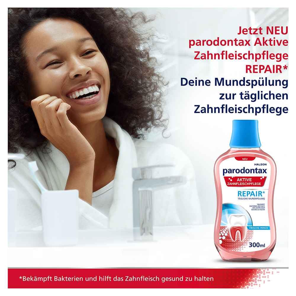 Parodontax Mundspülung Aktive Zahnfleischpflege- Repair*, 300ml mit frischem Minzgeschmack, alkoholfrei