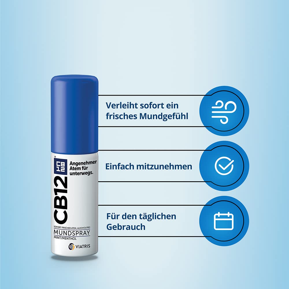 CB12 Spray: Mundspray für angenehmen Atem unterwegs, Mint/Menthol gegen Mundgeruch, 15 ml
