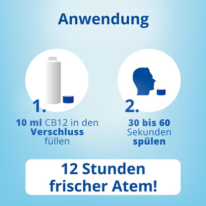 CB12 White – Angenehmer Atem für 12 Stunden und weißere Zähne – 500 ml, Minze, für Mundgeruch Behandlung