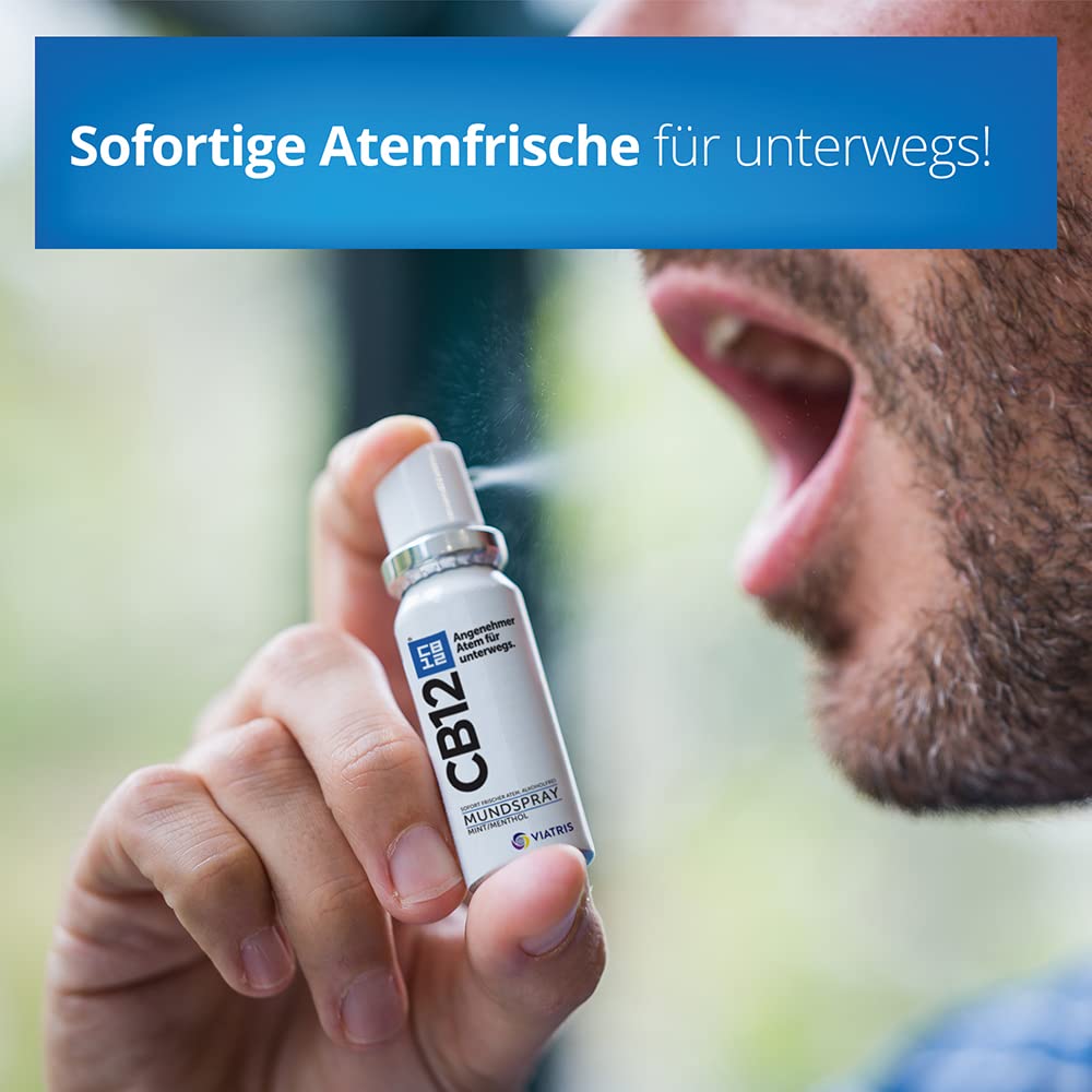 CB12 Spray: Mundspray für angenehmen Atem unterwegs, Mint/Menthol gegen Mundgeruch, 15 ml