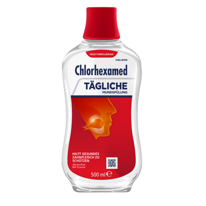 Chlorhexamed Tägliche Mundspülung, 500 ml für die tägliche Pflege und Reinigung mit Mundspülung antibakteriell