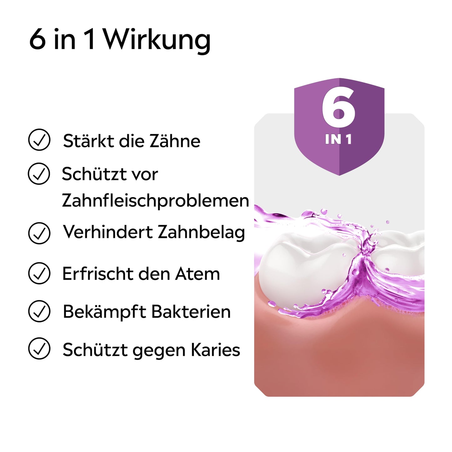 LISTERINE Total Care Zahn-Schutz 500 ml - Testsieger Stiftung Warentest, 6 in 1 Wirkung, 24h frischer Atem, schützt gegen Karies und Zahnfleischprobleme, antibakterielles Mundwasser