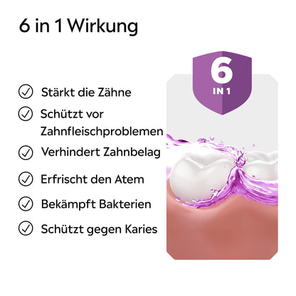 LISTERINE Total Care Zahn-Schutz 500 ml - Testsieger Stiftung Warentest, 6 in 1 Wirkung, 24h frischer Atem, schützt gegen Karies und Zahnfleischprobleme, antibakterielles Mundwasser