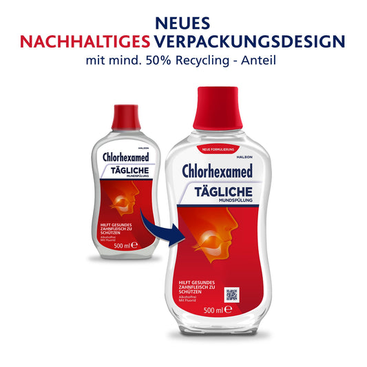 Chlorhexamed Tägliche Mundspülung, 500 ml für die tägliche Pflege und Reinigung mit Mundspülung antibakteriell