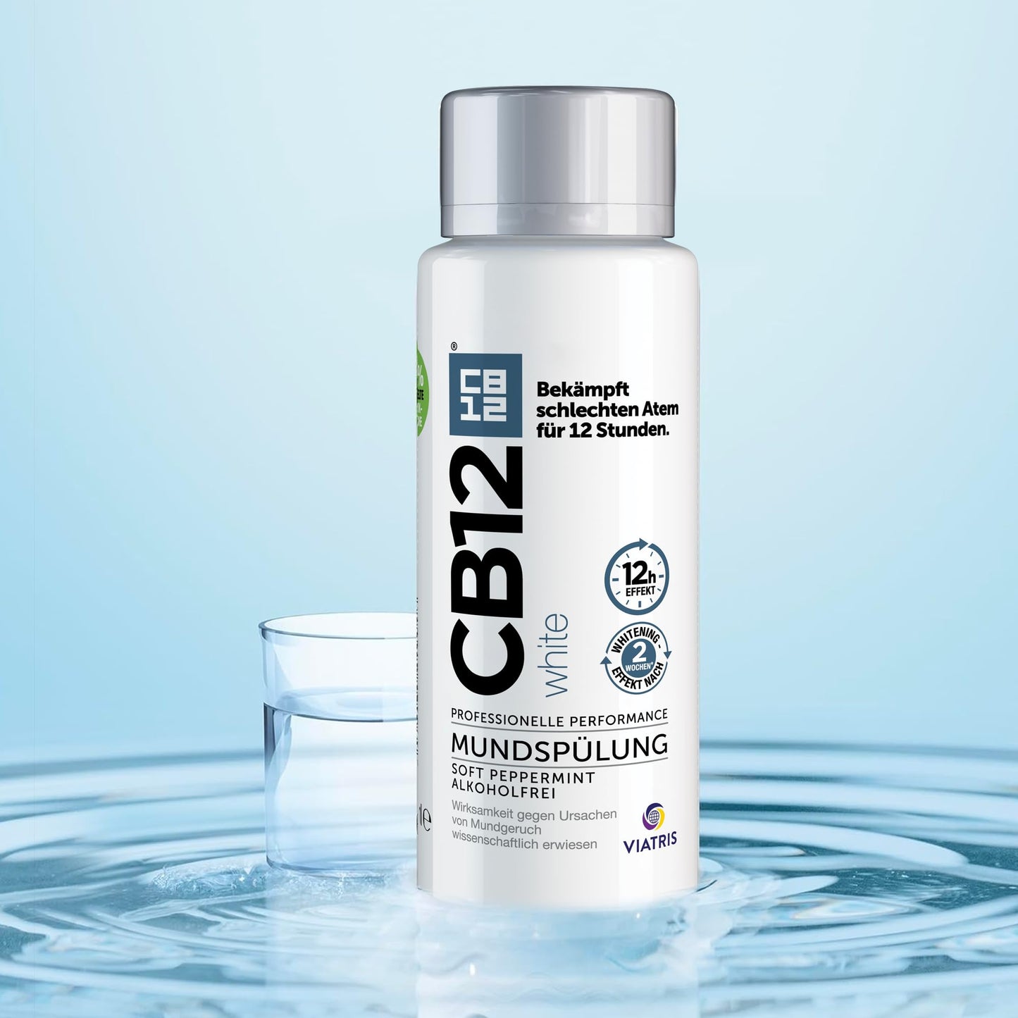 CB12 White – Angenehmer Atem für 12 Stunden und weißere Zähne – 500 ml, Minze, für Mundgeruch Behandlung