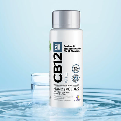 CB12 White – Angenehmer Atem für 12 Stunden und weißere Zähne – 500 ml, Minze, für Mundgeruch Behandlung