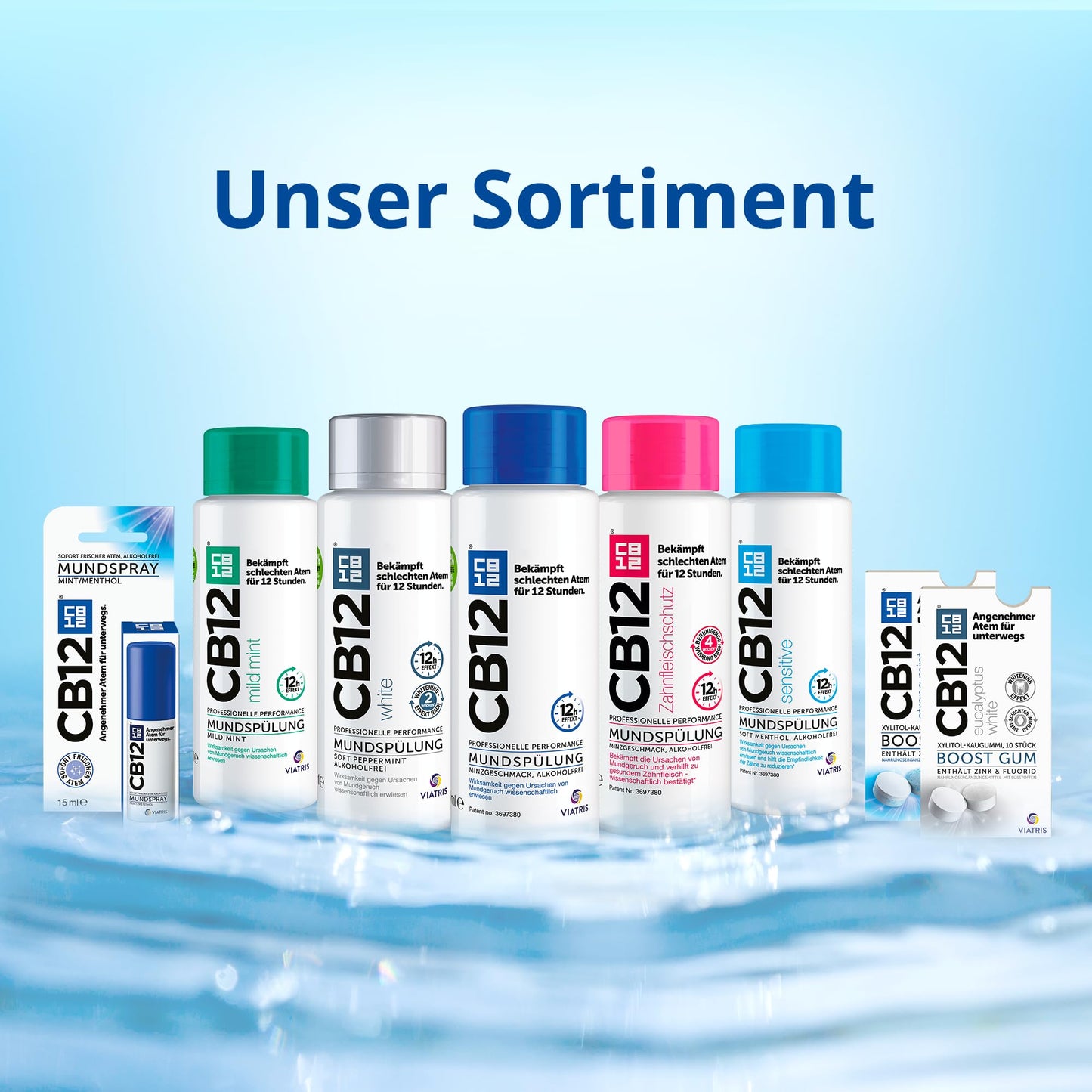 CB12 White – Angenehmer Atem für 12 Stunden und weißere Zähne – 500 ml, Minze, für Mundgeruch Behandlung
