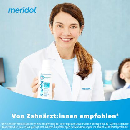 meridol Mundspülung, 400 ml - antibakterieller Effekt für gesunde Zähne & Zahnfleisch, ohne Alkohol